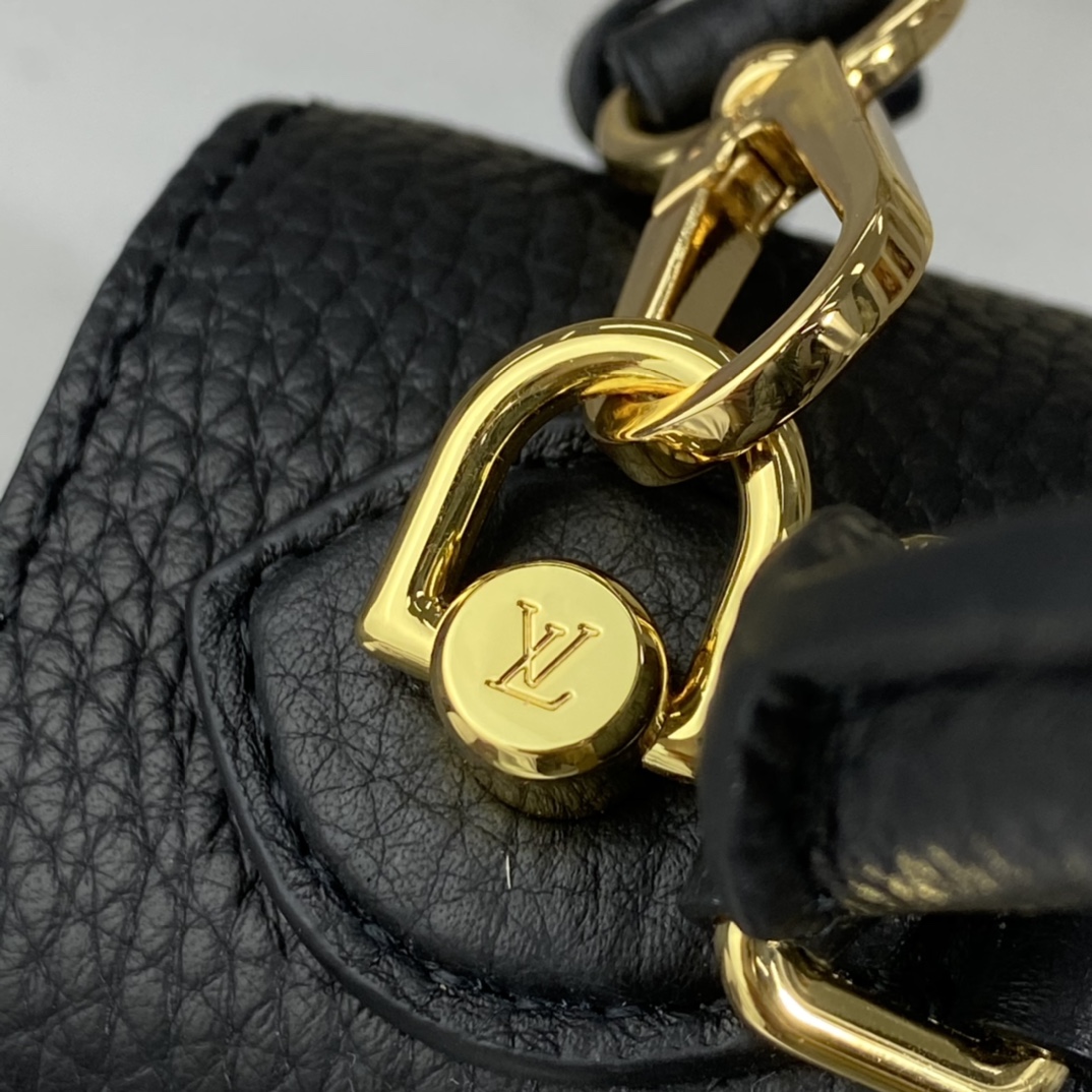 Louis Vuitton TWIST One Handle PM Handbag Taurillon Leather M57097 Black